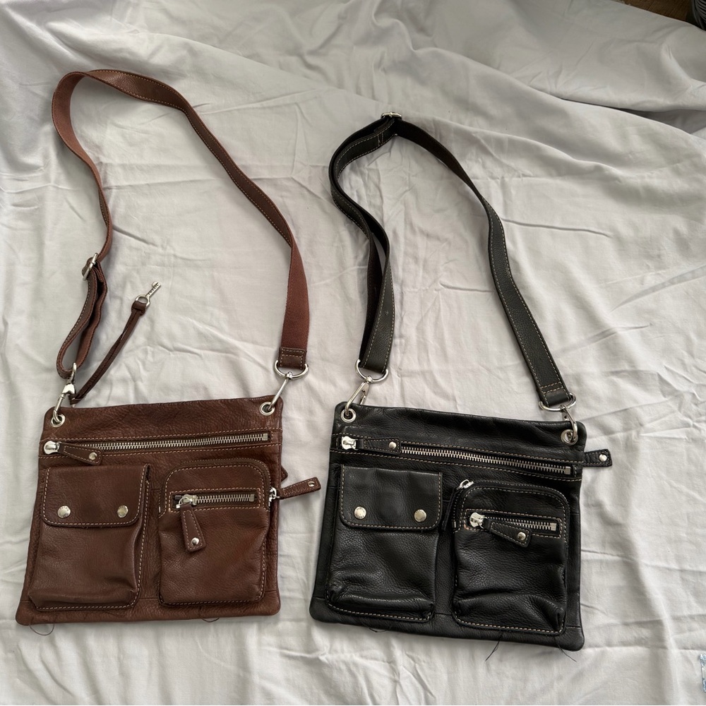 Women’s  Leather Crossbody Bags - Black and Brown